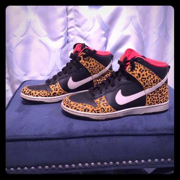 leopard print nike high tops